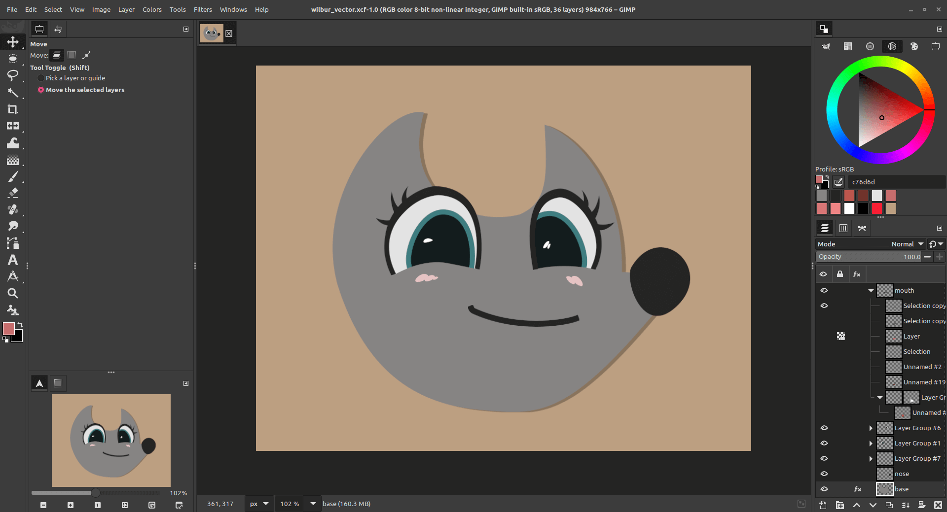 Wilber (created with vector layers) by Reju